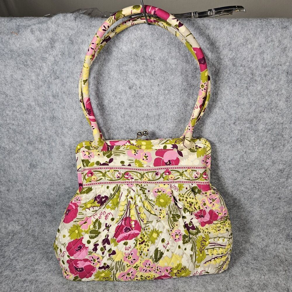 Vera Bradley Alice Kiss Lock Make Me Blush Double Handle Purse Retro Floral
